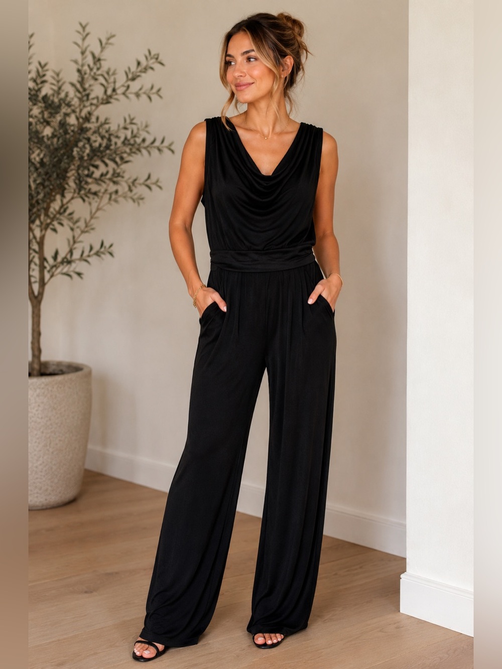 Elegant Black Women's Jumpsuit New York & co Medium